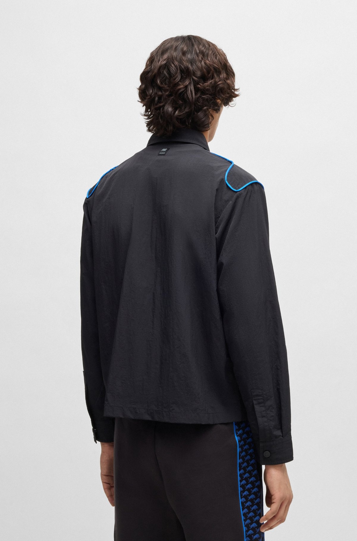 HUGO X RB OVERSIZE-FIT OVERSHIRT WITH CARBON STEALTH LOGO - 5