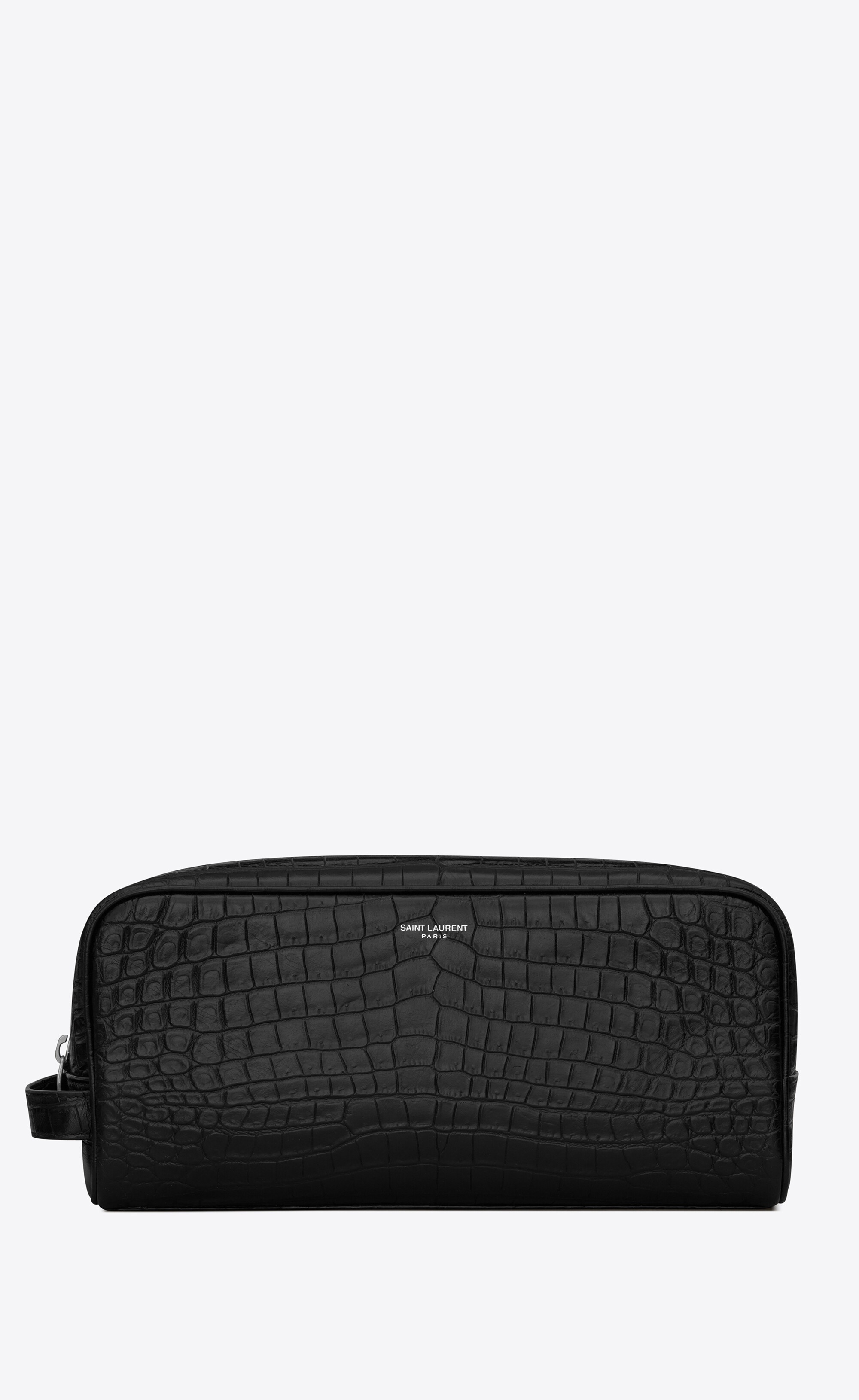 grooming case in crocodile-embossed matte leather - 1