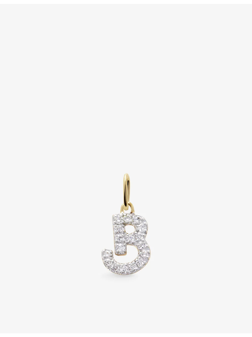 B Letter 14ct Yellow-Gold And Lab-Grown Diamond Charm - 1