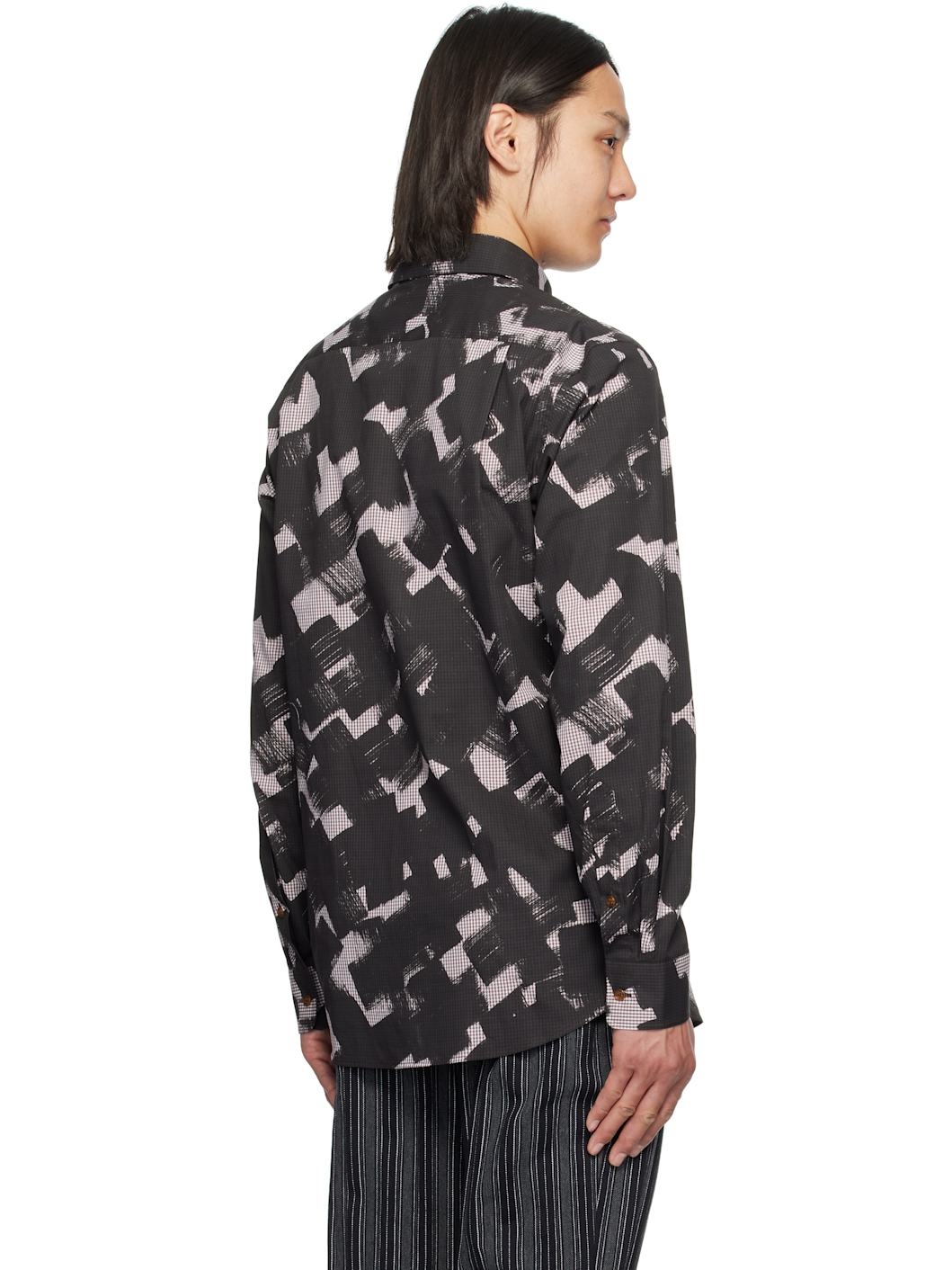Brown & Black Two Button Krall Shirt - 3