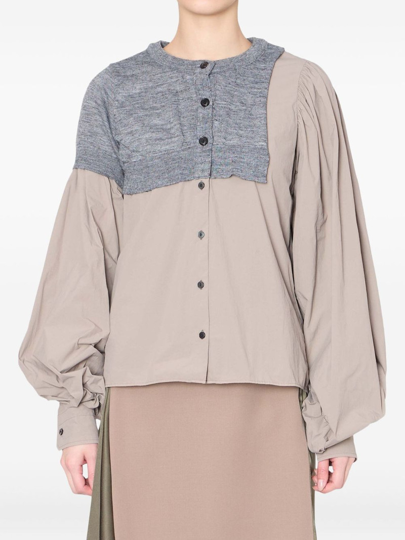 gathered-panel wool top 1