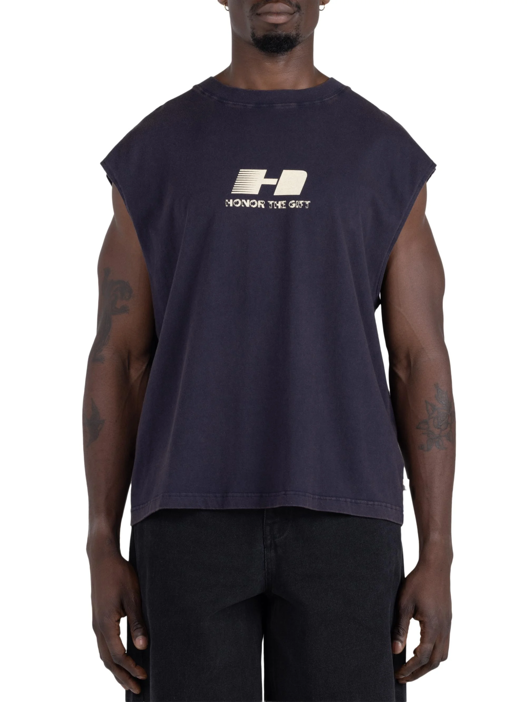 Men's The Frequency Cotton Jersey Tank - Navy - 1