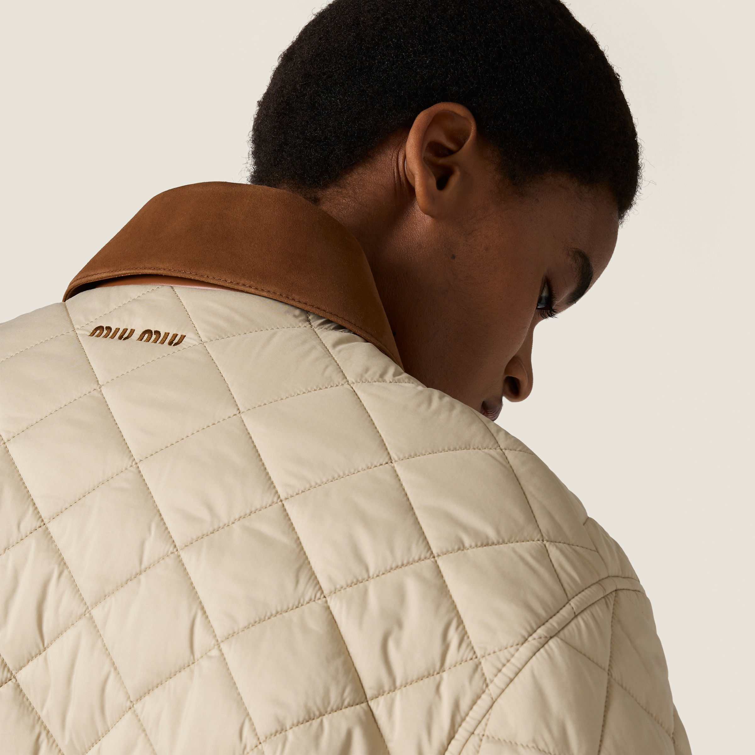 Quilted technical pongé blouson - 5