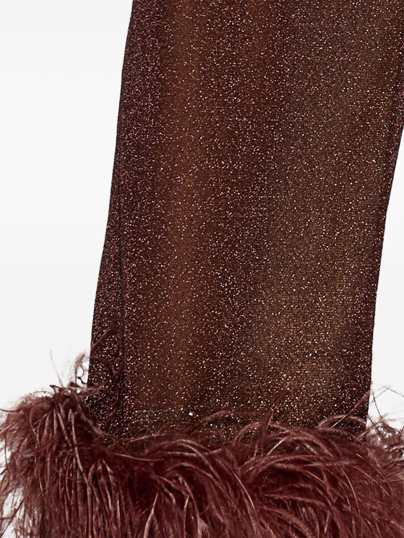 plumage feather-trim trousers 5