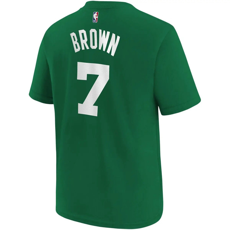 Youth Jaylen Brown Kelly Green Boston Celtics 아이콘 이름 및 번호 티셔츠 3