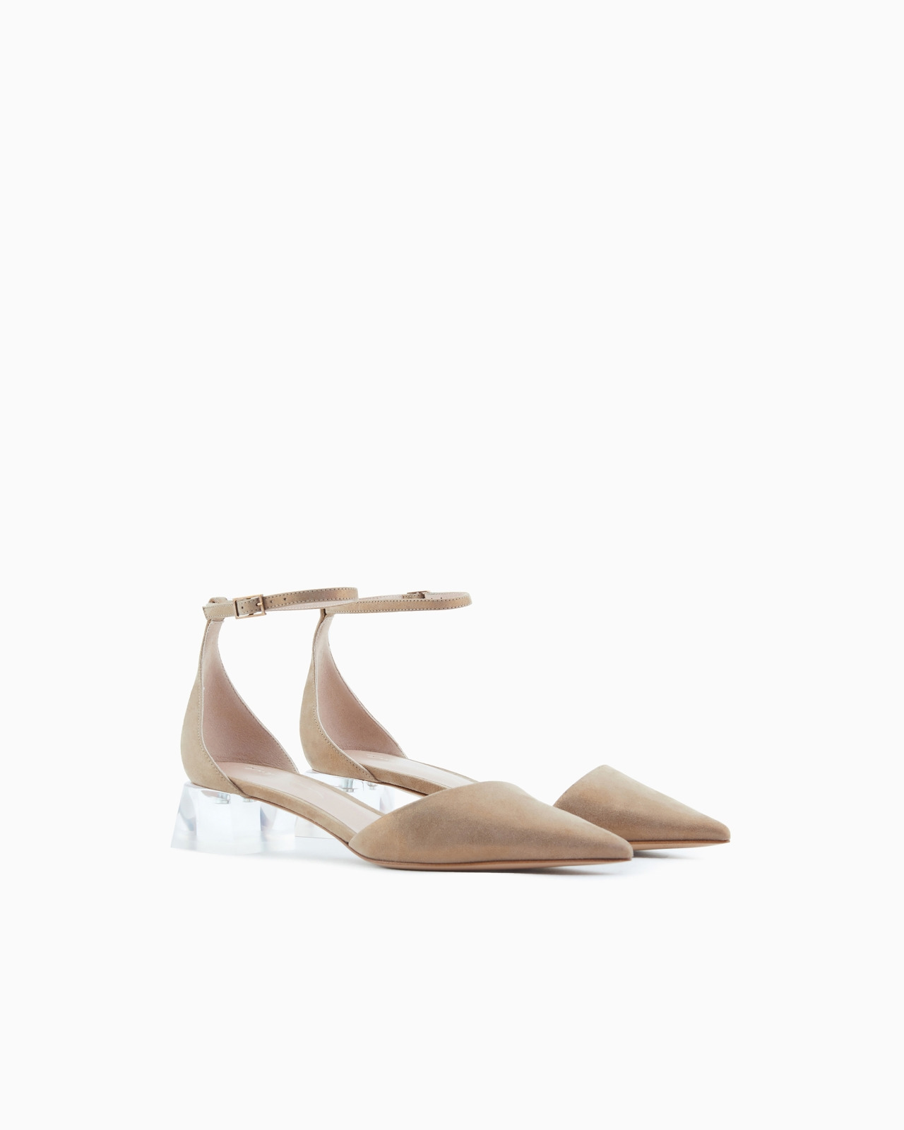 Laminated suede d'Orsay court shoes - 2
