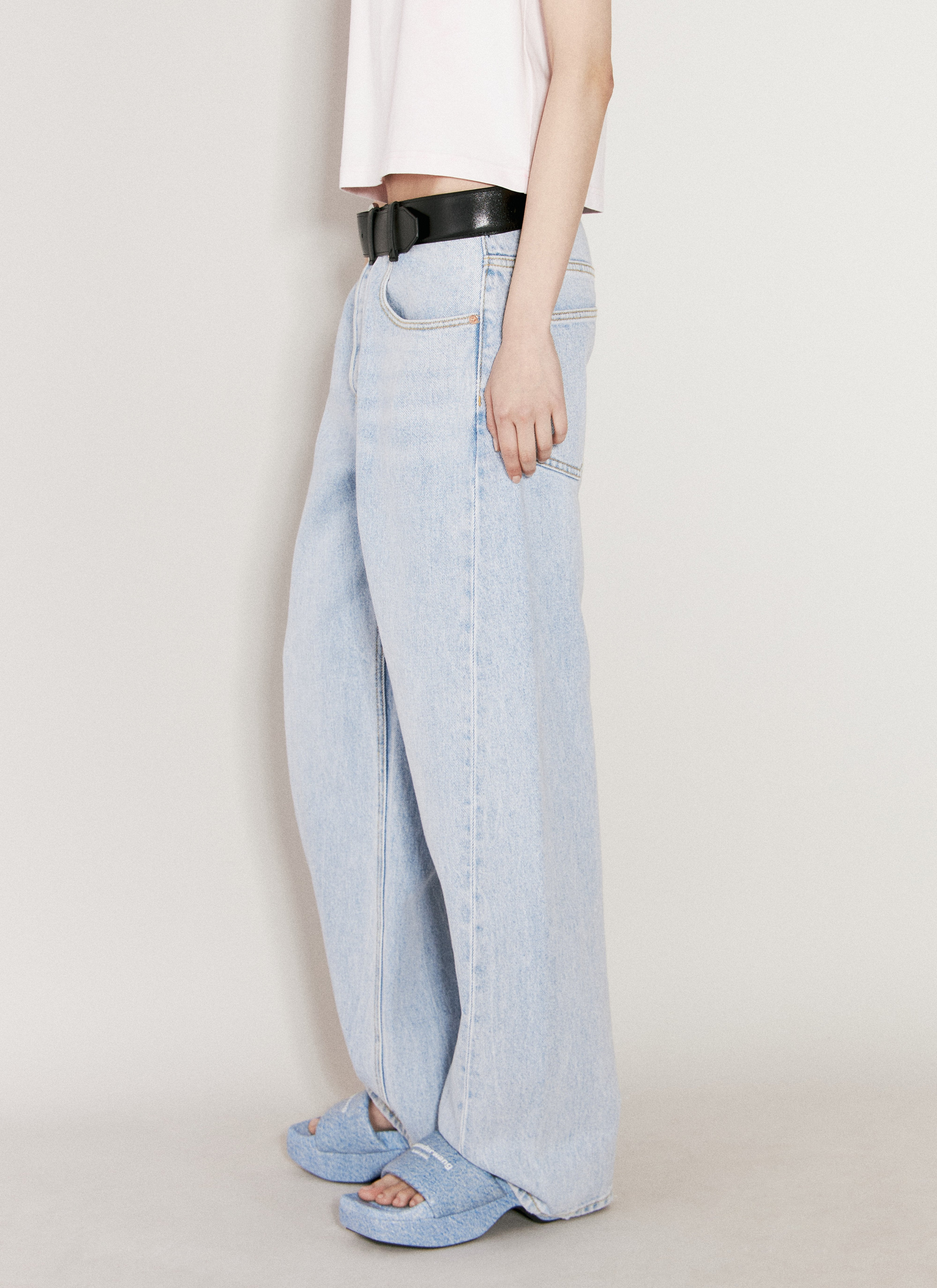 Alexander Wang Women Leather Belt Balloon Jeans - 3