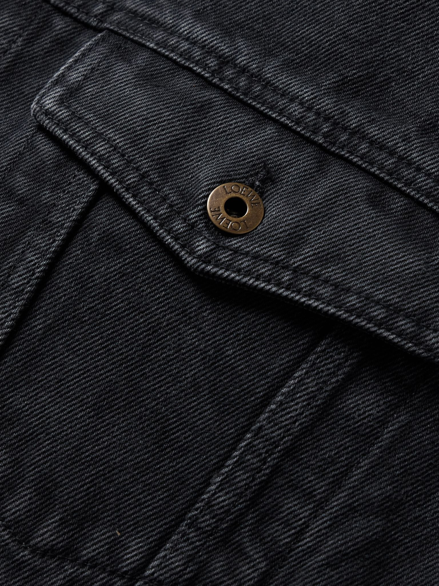 Logo-Detailed Denim Jacket Black - 5
