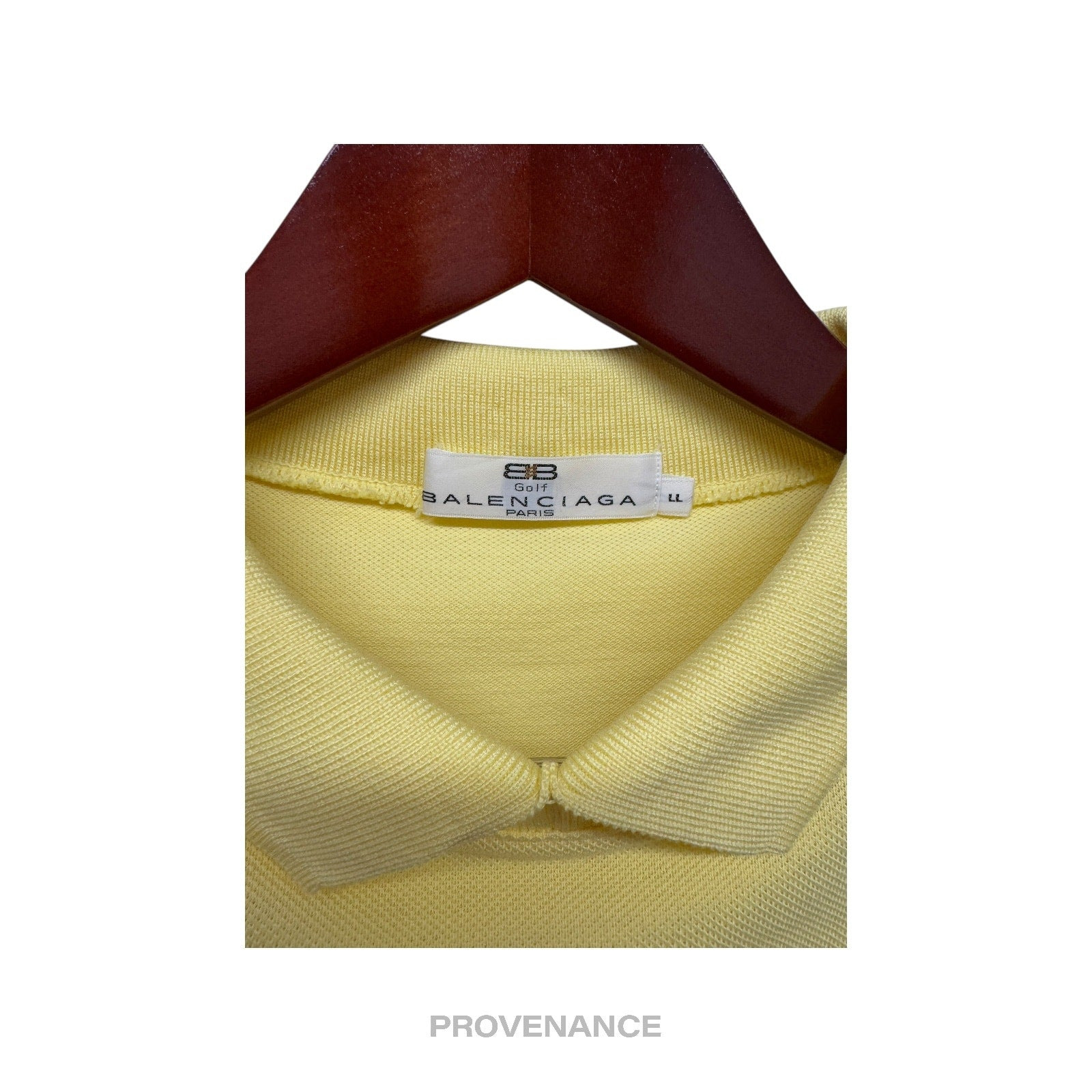 Balenciaga Letter Spellout Polo Shirt - Yellow Pique - 4