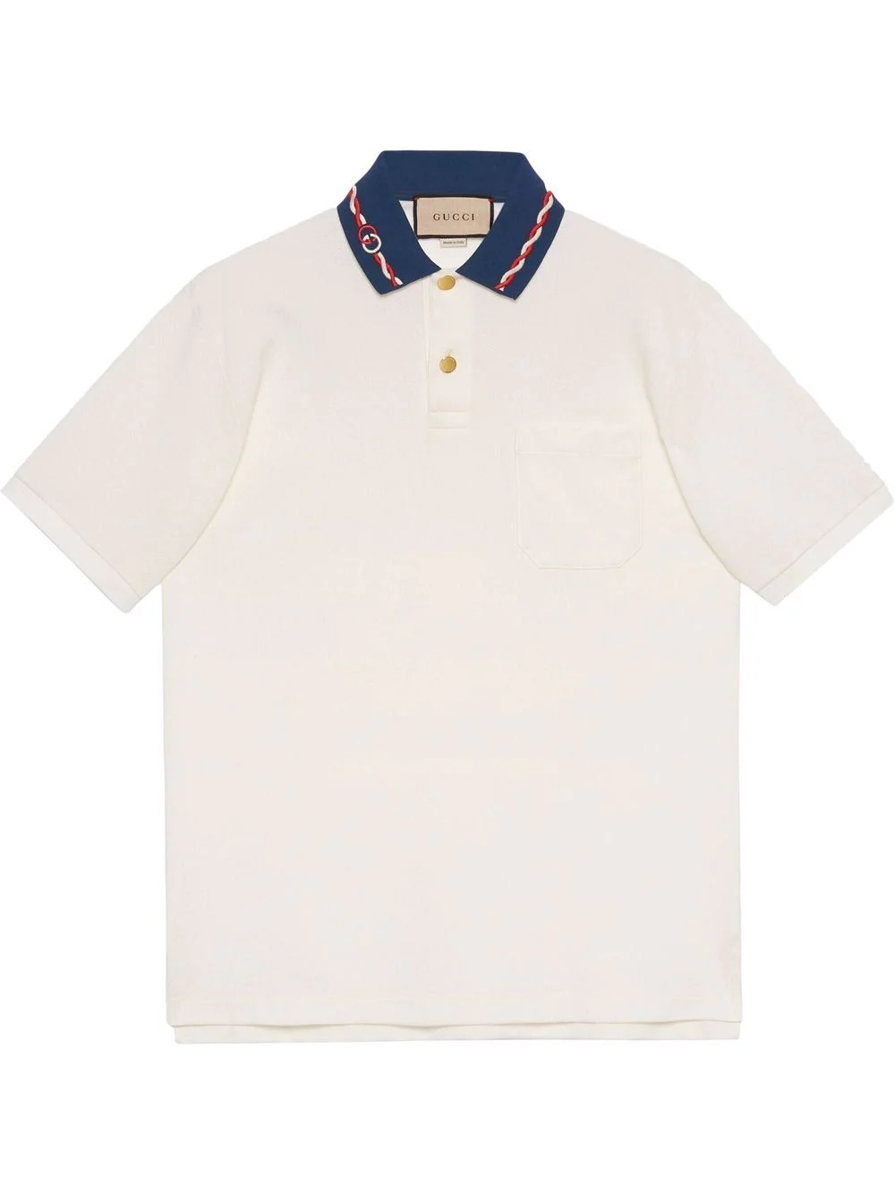 contrast-collar polo shirt - 1