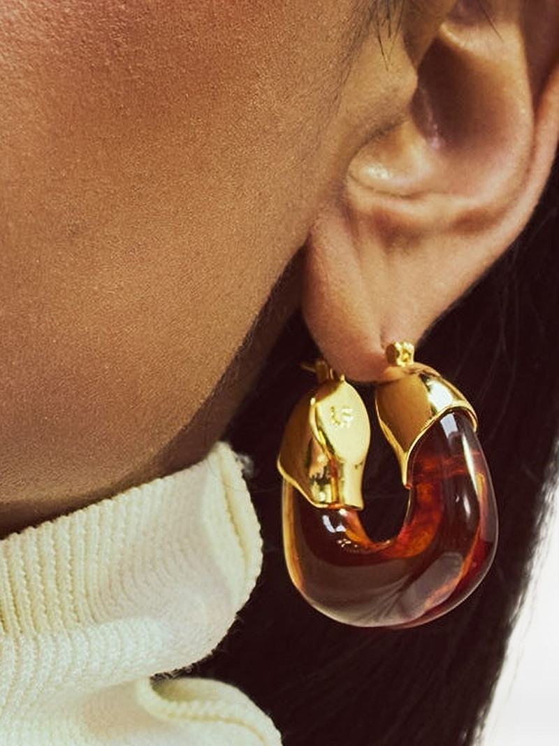 LIZZIE FORTUNATO tortoise hoop earrings outlook