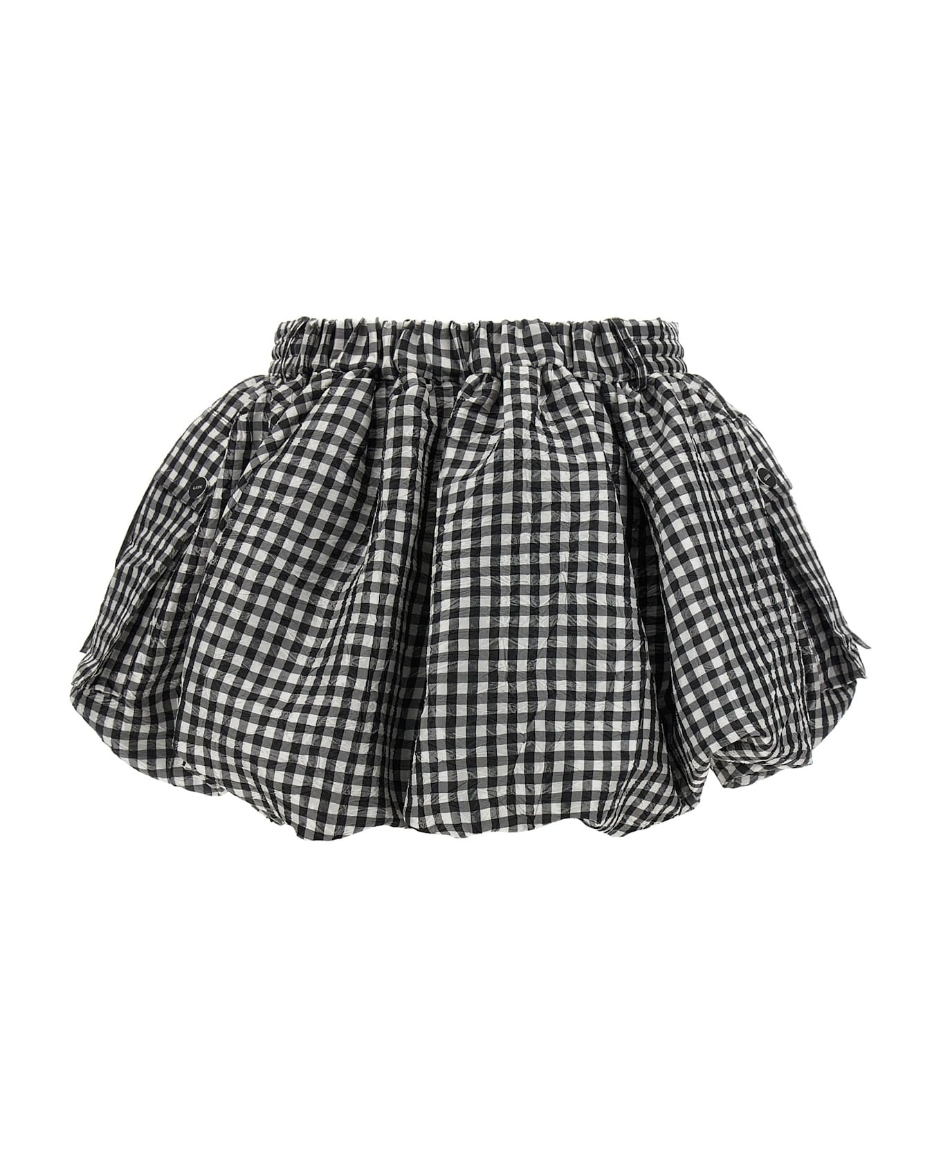 'crinkled Check Mini Bubble' Skirt - 2