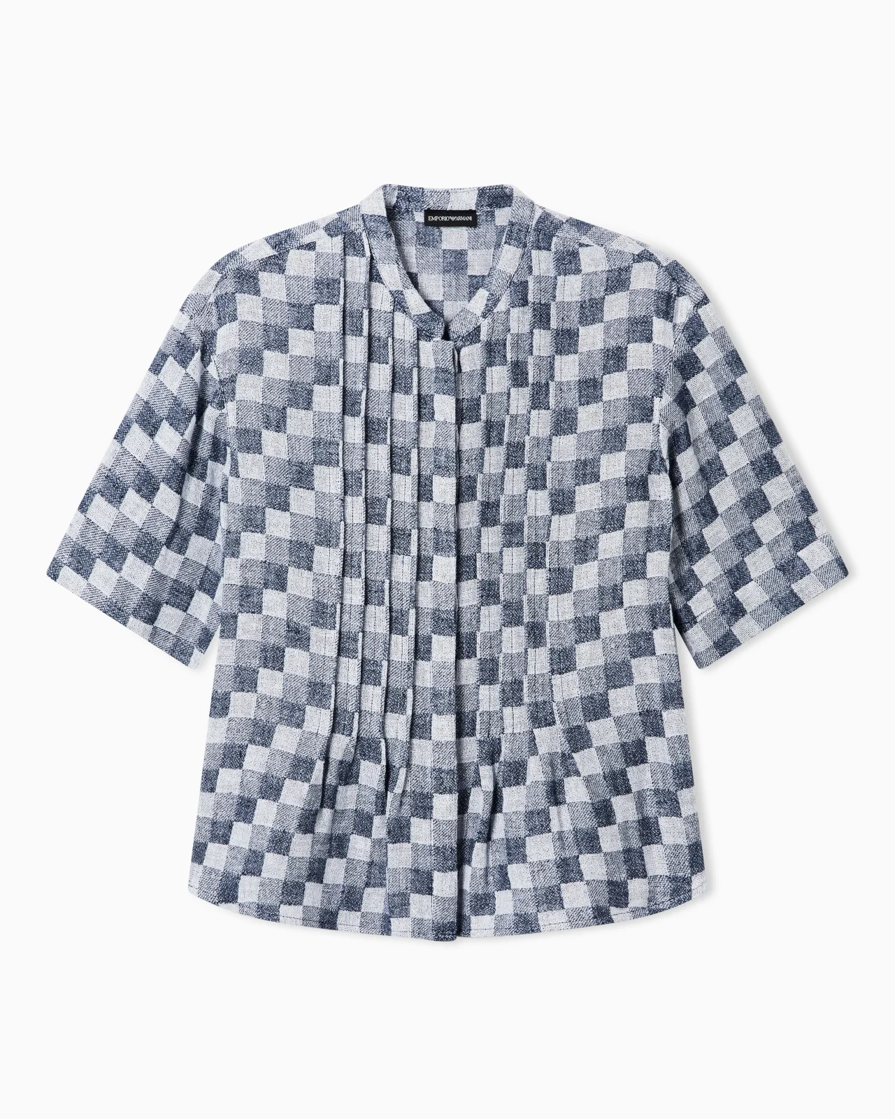 CHECK LINEN GAUZE SHIRT - 1