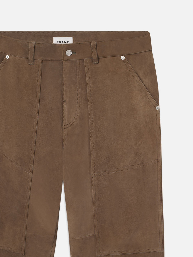 FRAME Suede Workwear Pant in Soft Mocha outlook