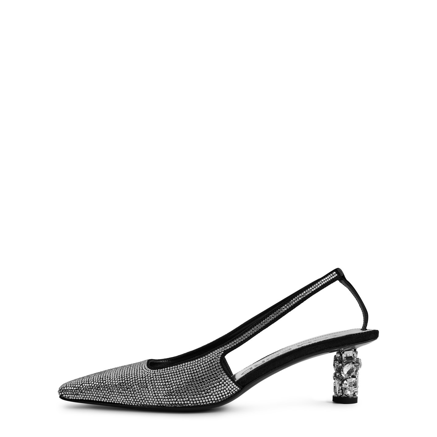 CRYSTAL STONE BEJEWLLED SLINGBACKS - 3