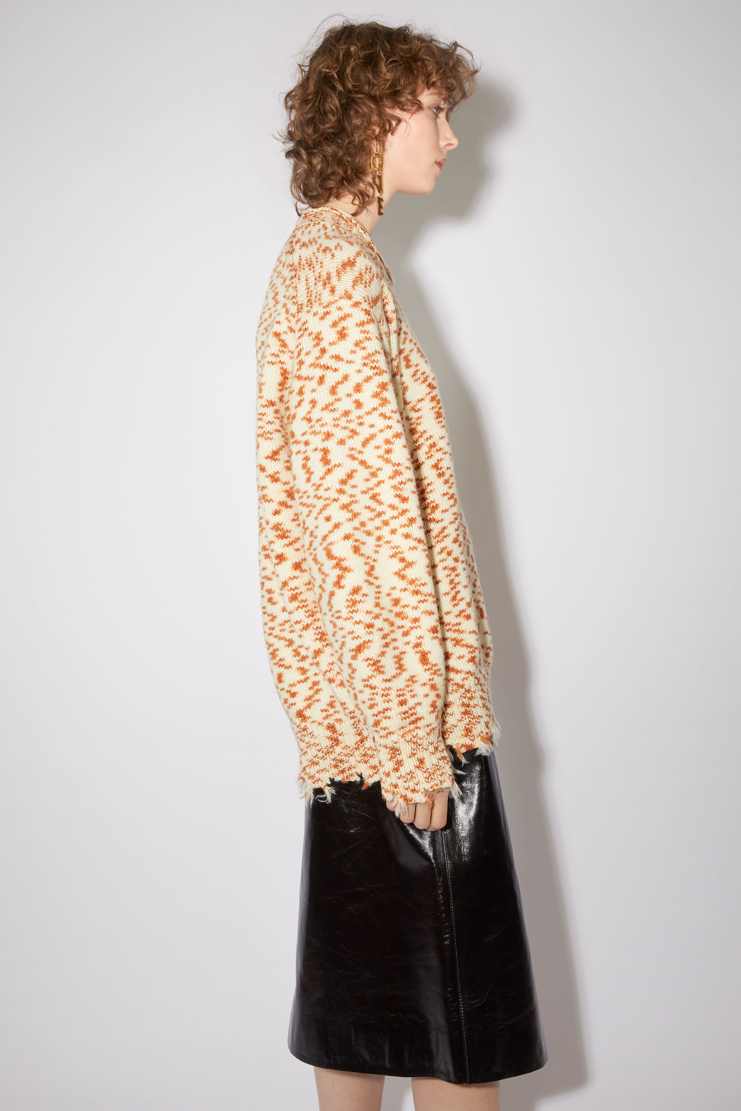 Space dye sweater - White/cognac - 5