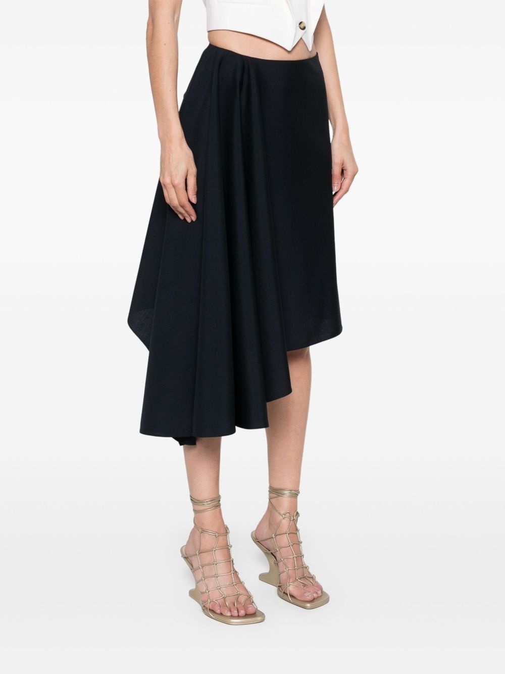 asymmetric midi skirt - 3