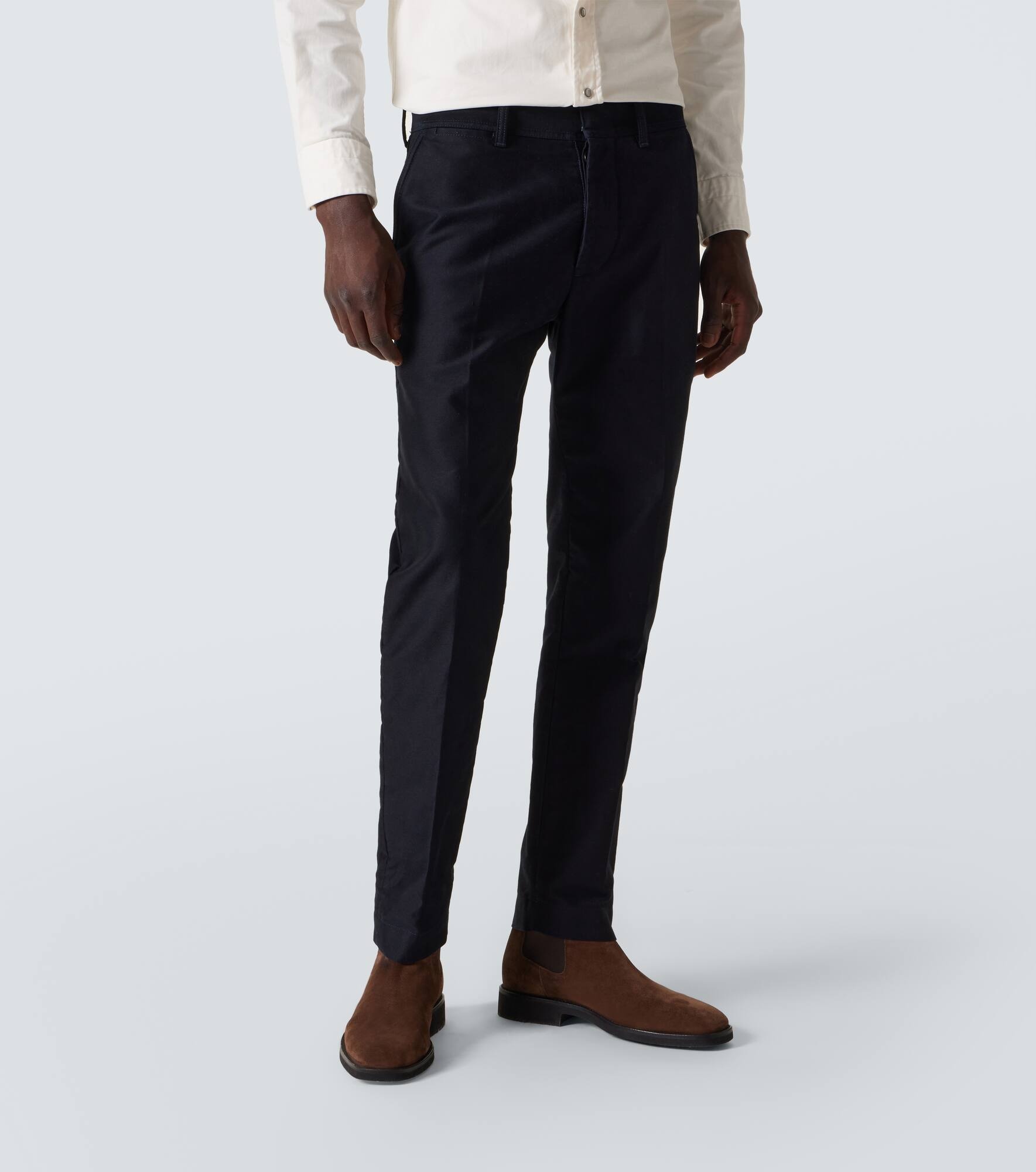 Cotton satin chinos - 3
