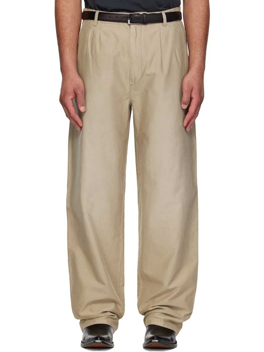 Beige Unbrushed Moleskin Trousers - 1