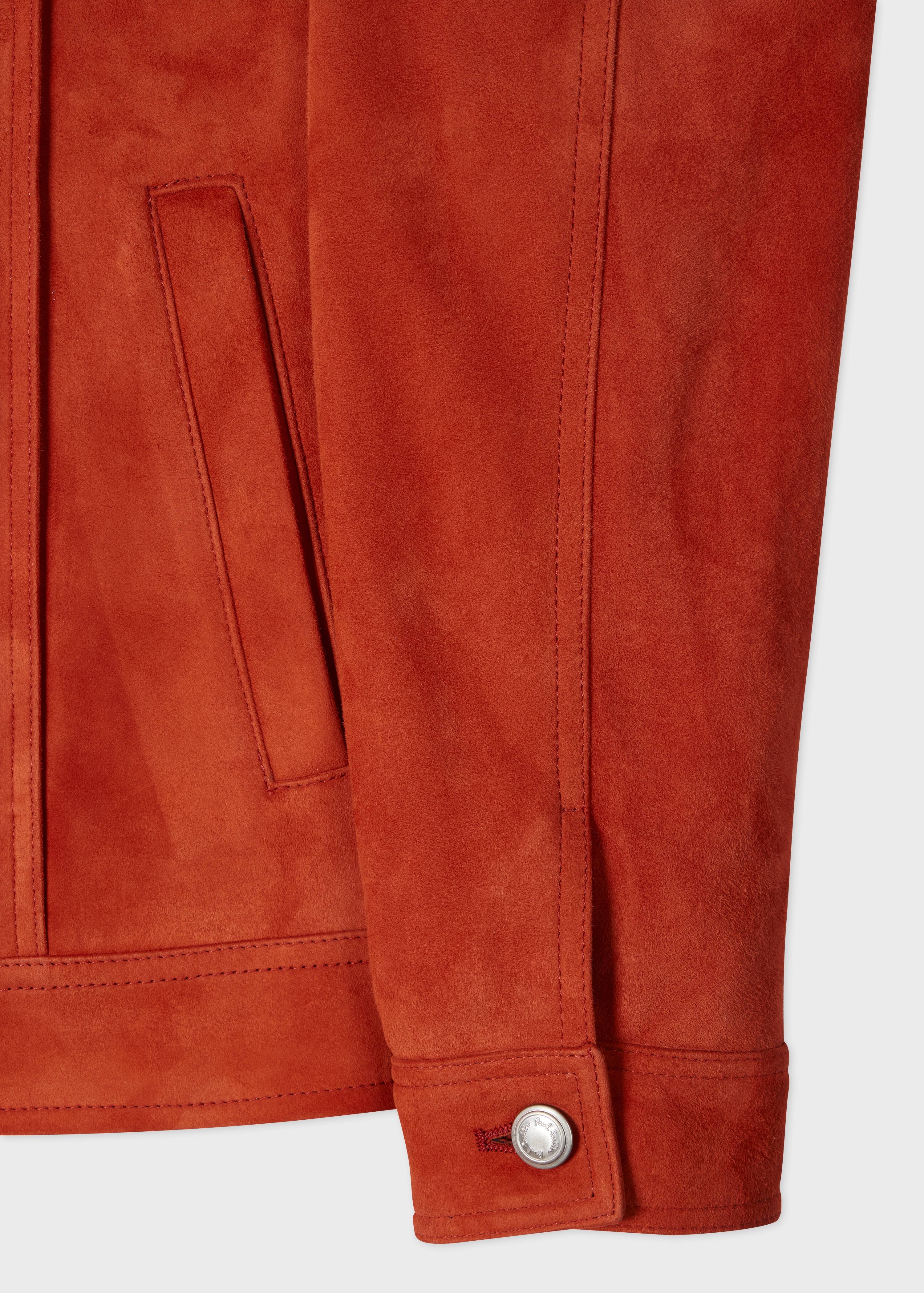 Burnt Orange Suede Trucker Jacket - 3