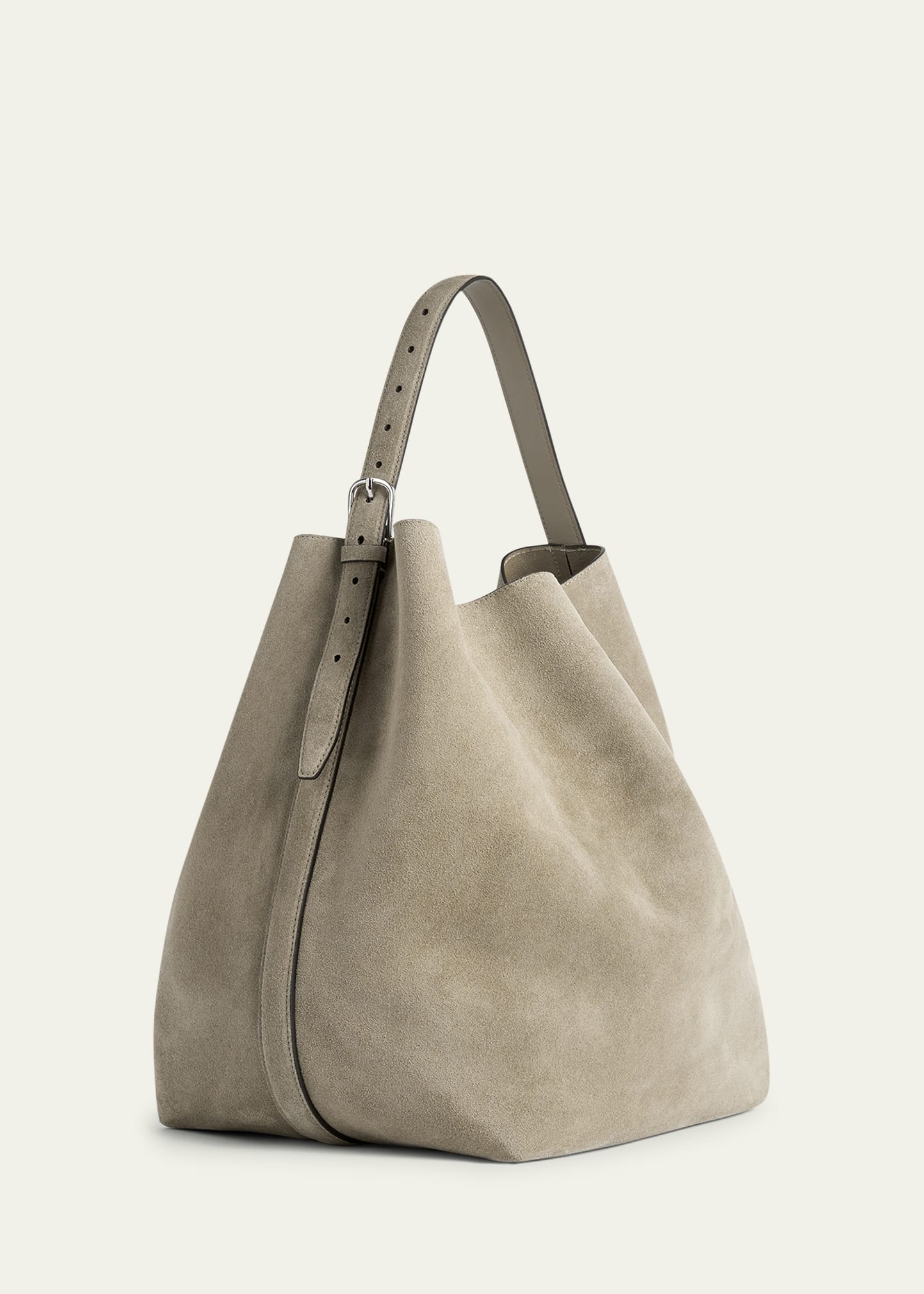 Large Belted Suede Tote Bag - 2