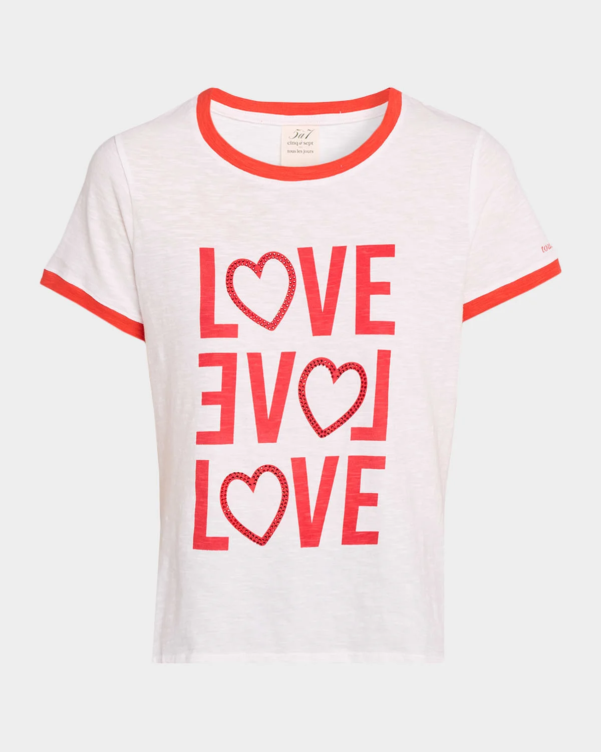 Rhinestone Love Ringer Tee - 1