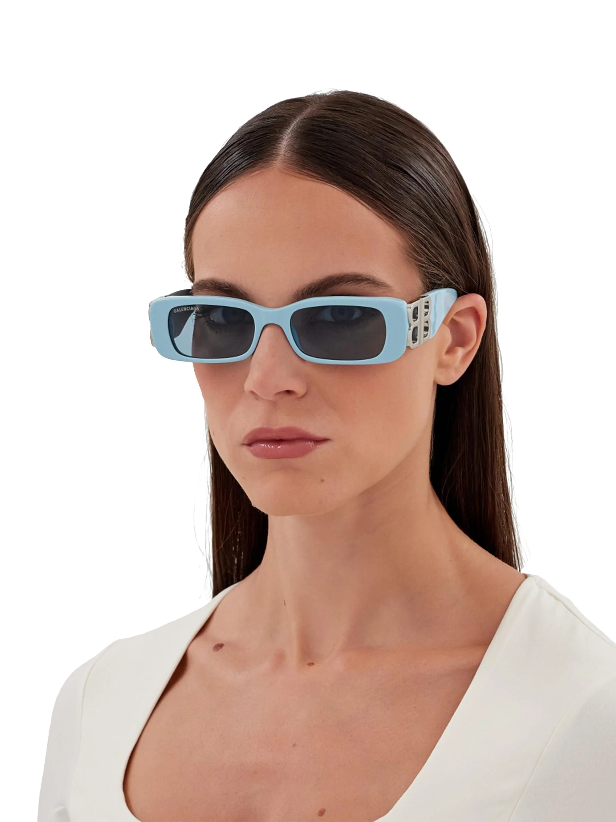 Women's 51MM Rectangular Sunglasses - Silver Blue - 1