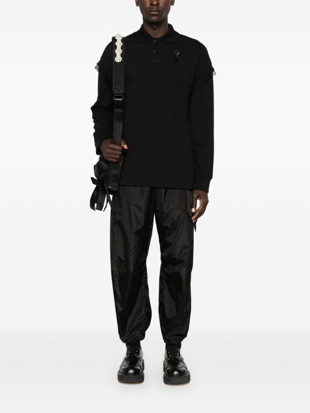 crystal-embellished cotton polo shirt - 2