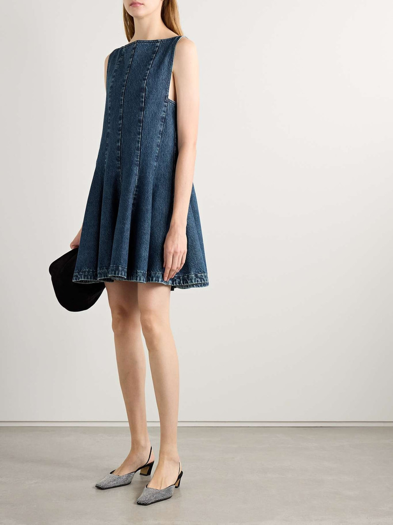 KHAITE Mags paneled denim mini dress outlook