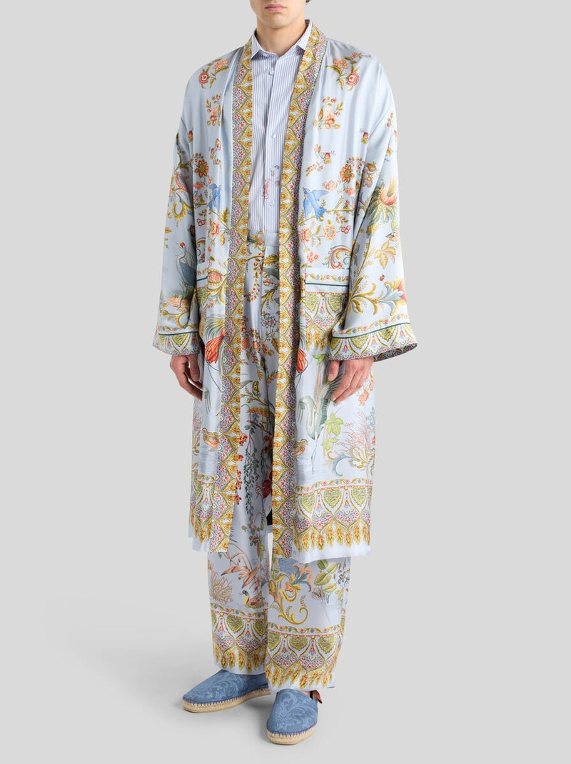 Etro SILK ROBE WITH PLACED FLORA AND FAUNA PRINT outlook