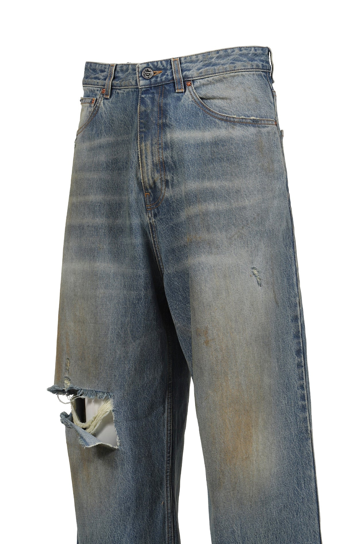 DISTRESSED BAGGY JEANS / DISTRESSED LT. BLU - 8