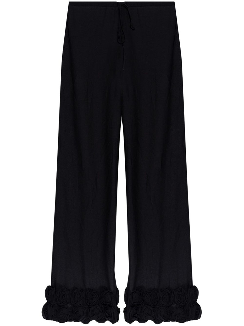 floral-appliqué trousers 1