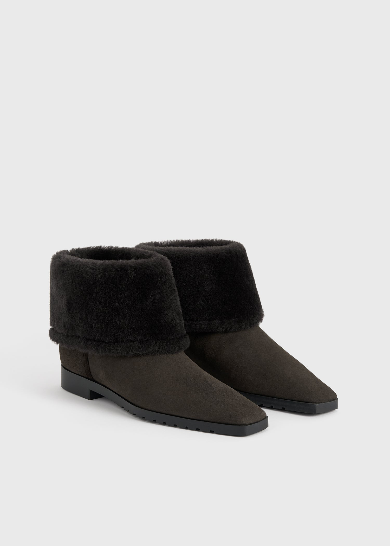 Fold-down shearling boots pepper - 7