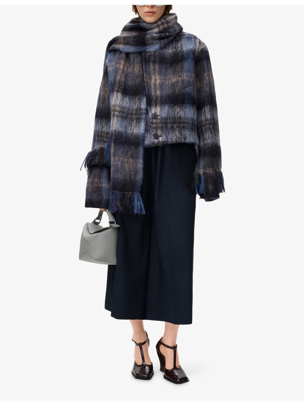 Check Brushed Wool-Blend Jacket - 2