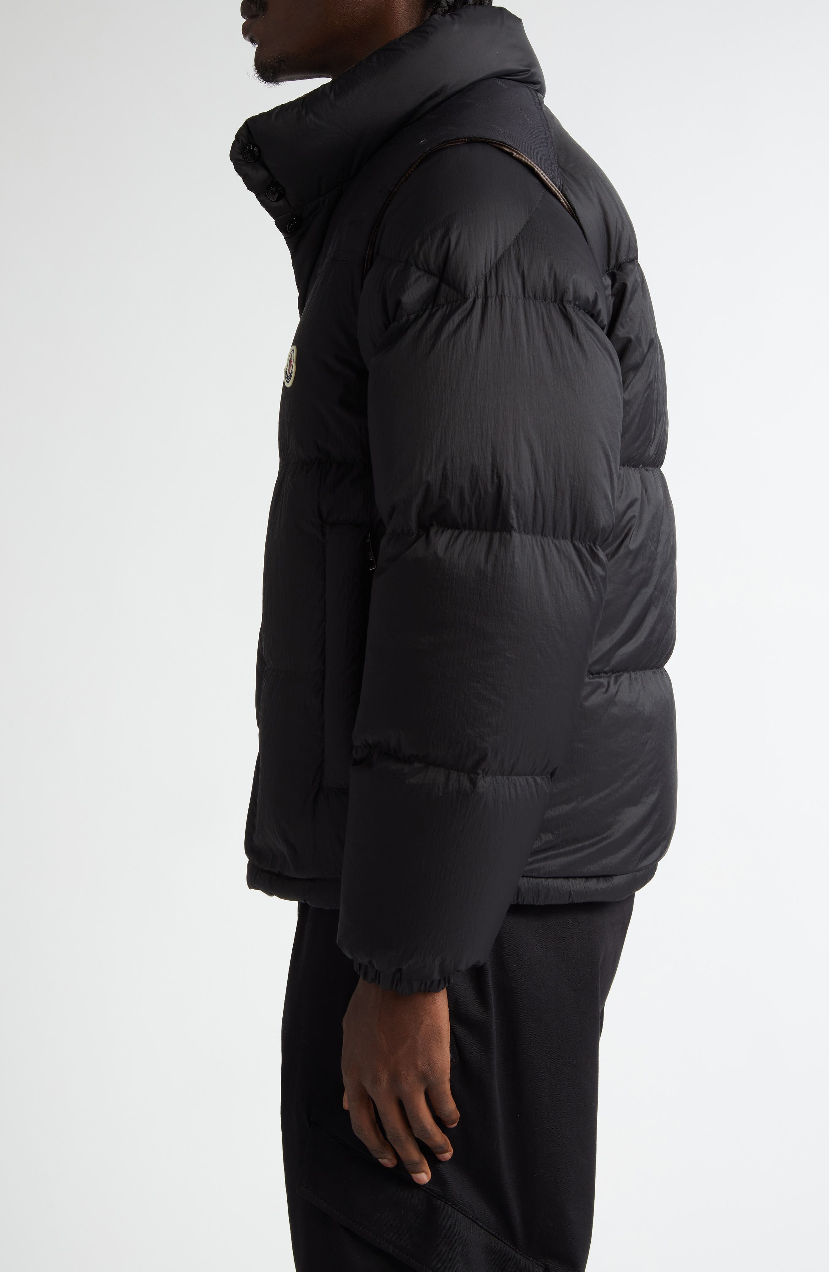 Moncler Verone Convertible Down Puffer Jacket in Black at Nordstrom - 5