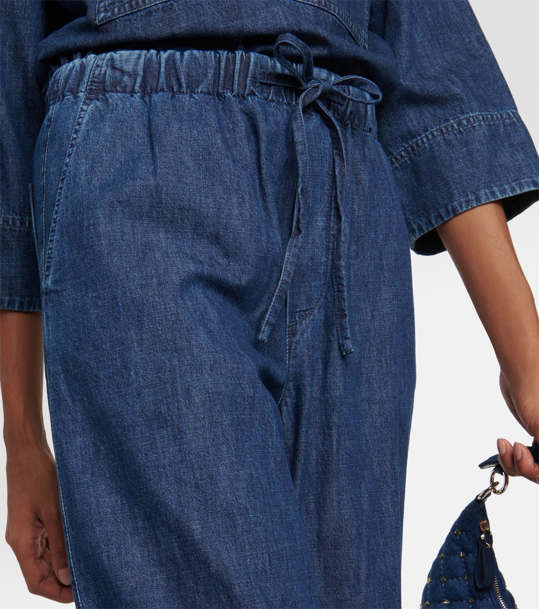 High-rise chambray wide-leg jeans - 4