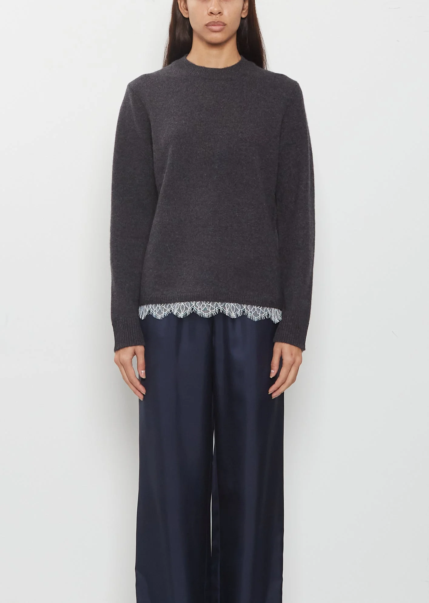 Arvo Lace Hem Sweater - 1
