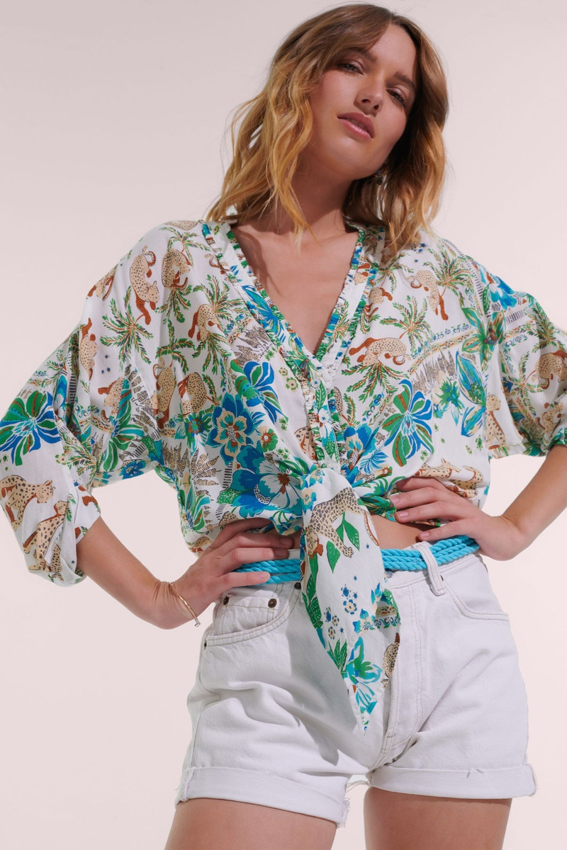 Shirt Azia - Blue Leo Foulard 1