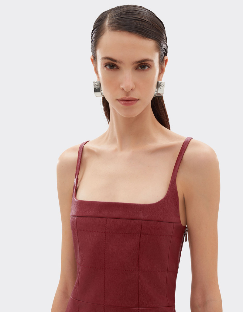 Midi dress in deer-effect nappa leather 5