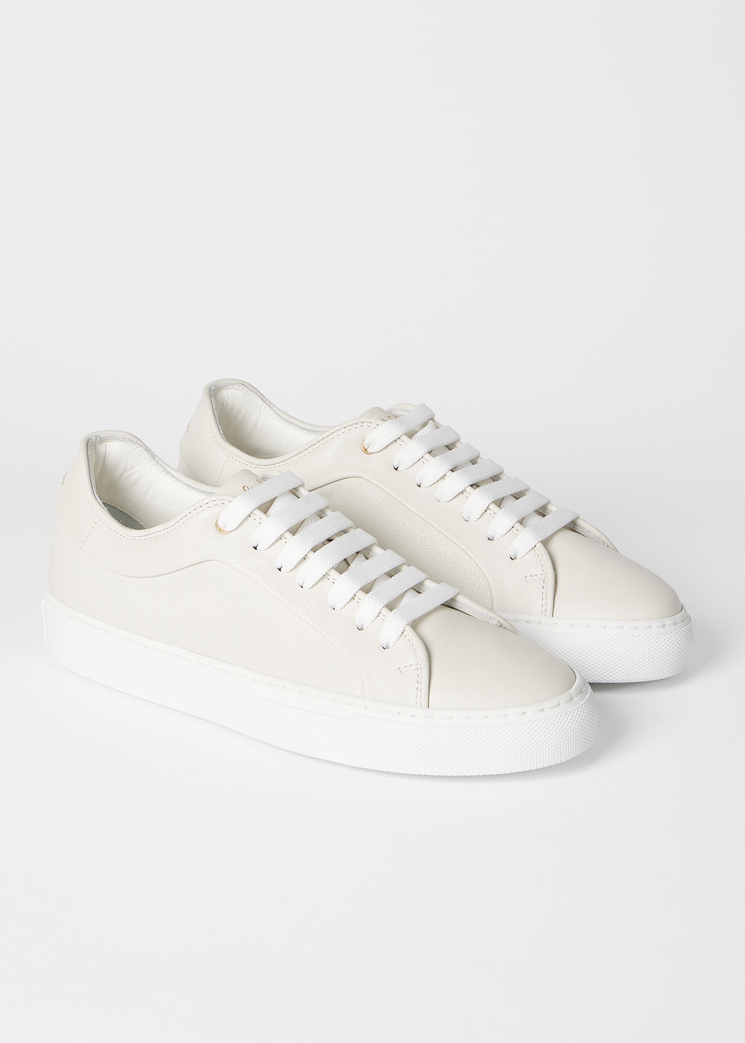 Women's White Basso Leather Trainers - 4