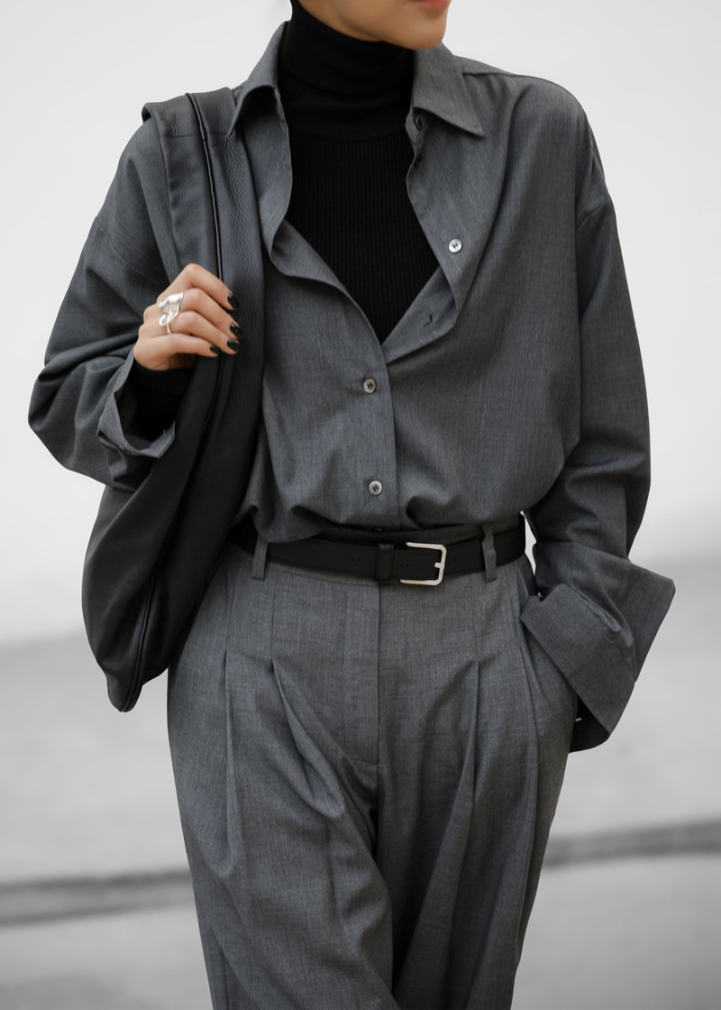 Gelso Shirt - Dark Grey Melange 7
