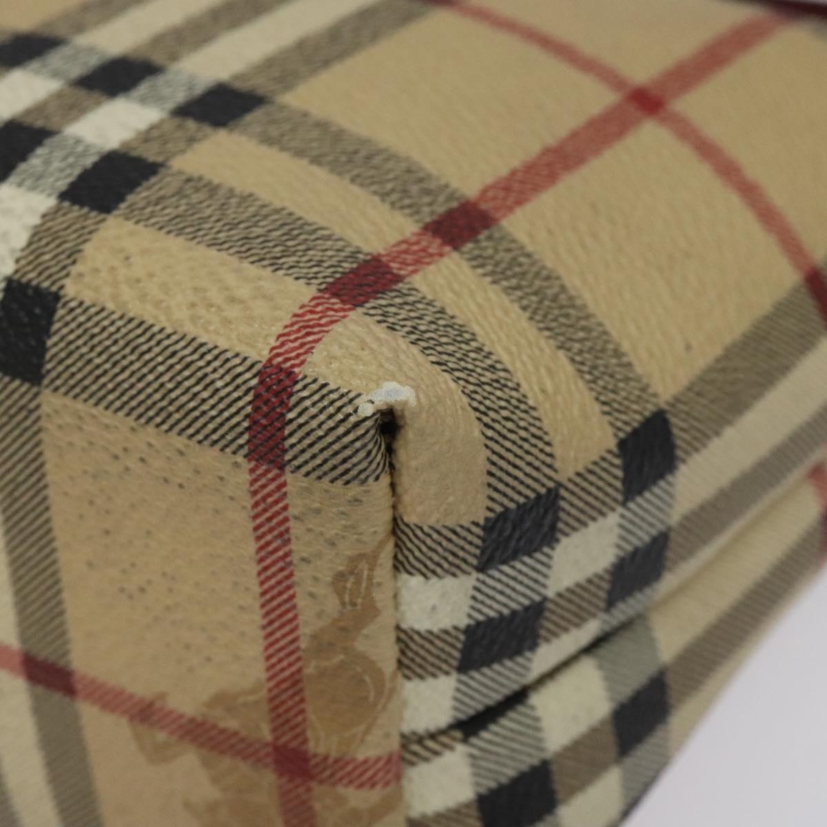 Burberry Nova Check Hand Bag Pvc Beige Silver - 9