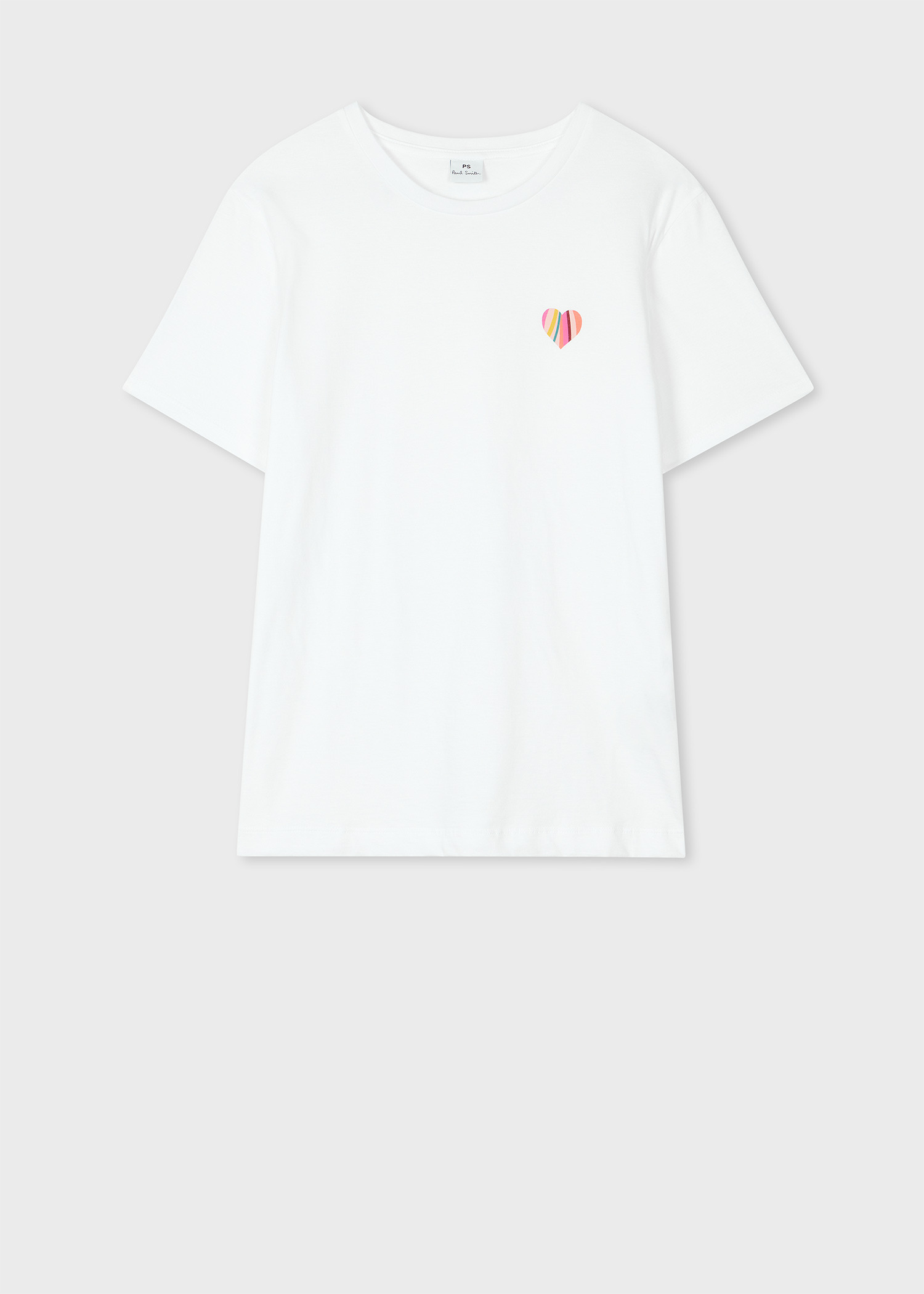 Women's White 'Swirl' Heart T-Shirt - 1