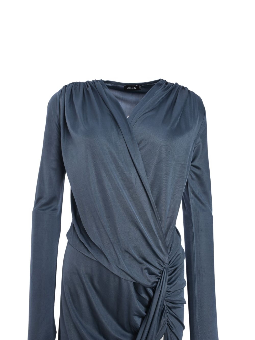 V-neck draped maxi dress - 4