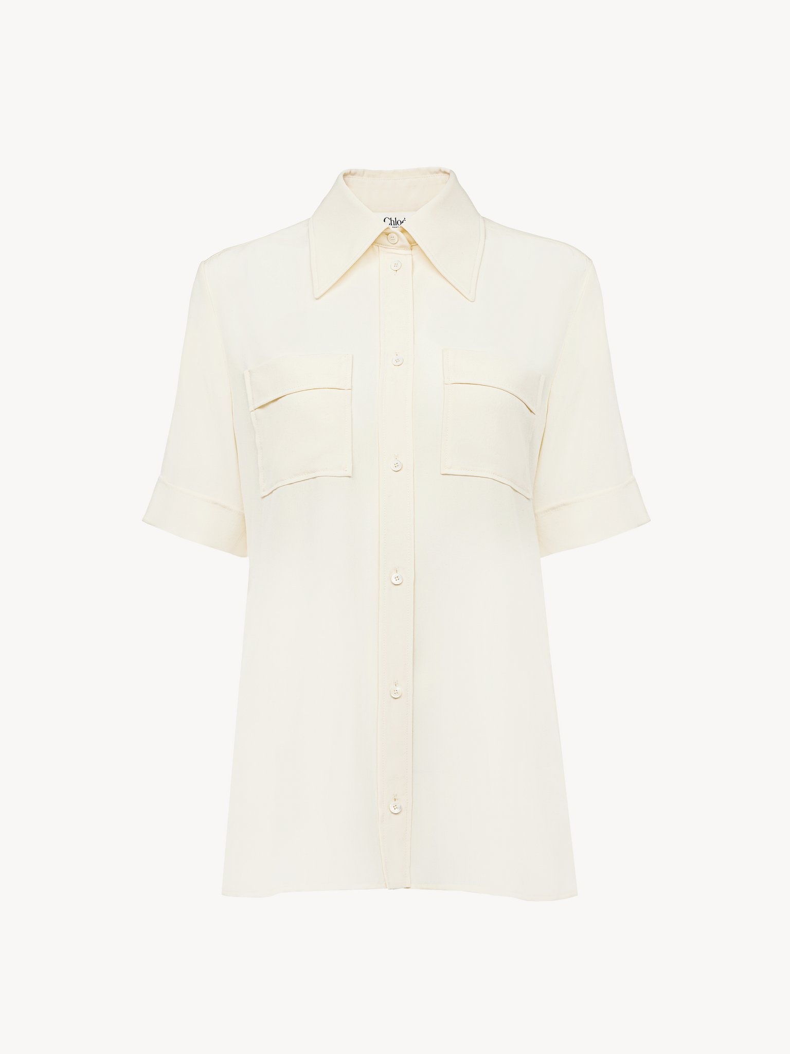 SHORT-SLEEVE BLOUSE IN CRÊPE DE CHINE - 2