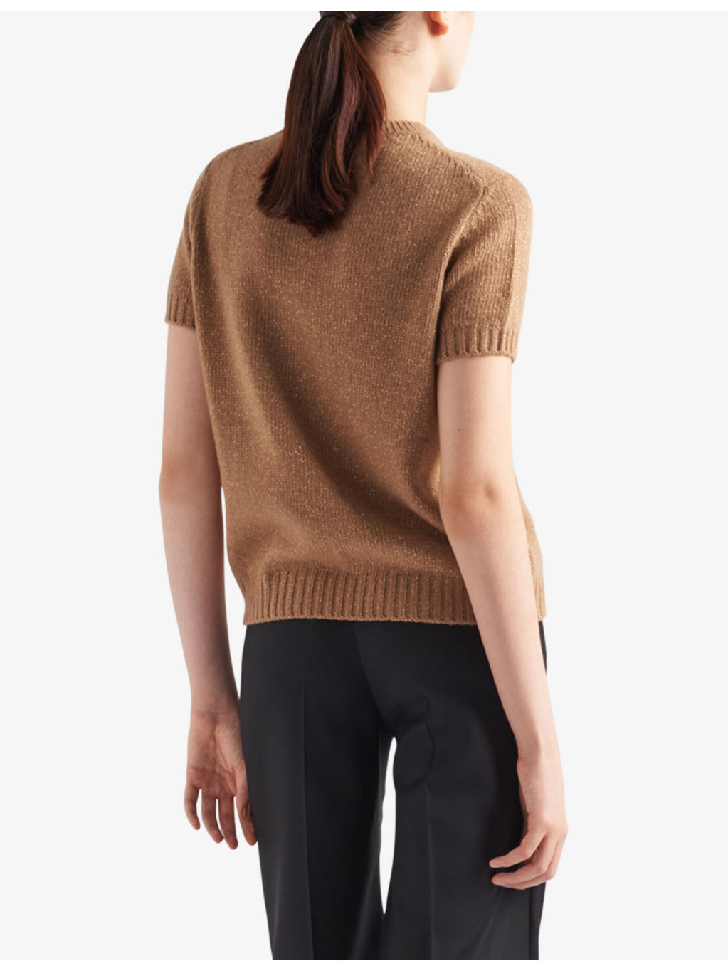 Branded short-sleeved wool and cashmere sweatshirt - 4