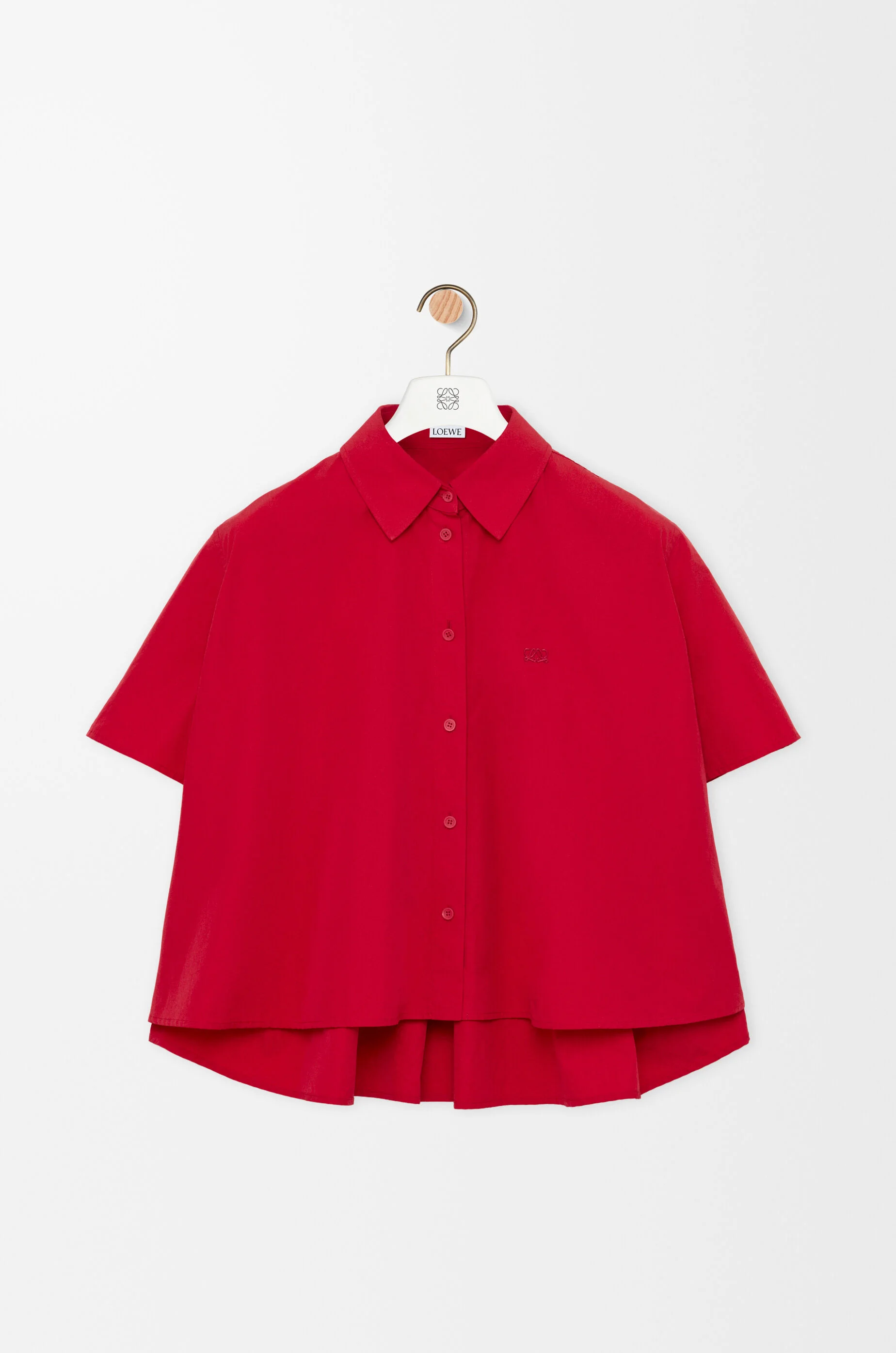 Short sleeve trapeze shirt in cotton - 1