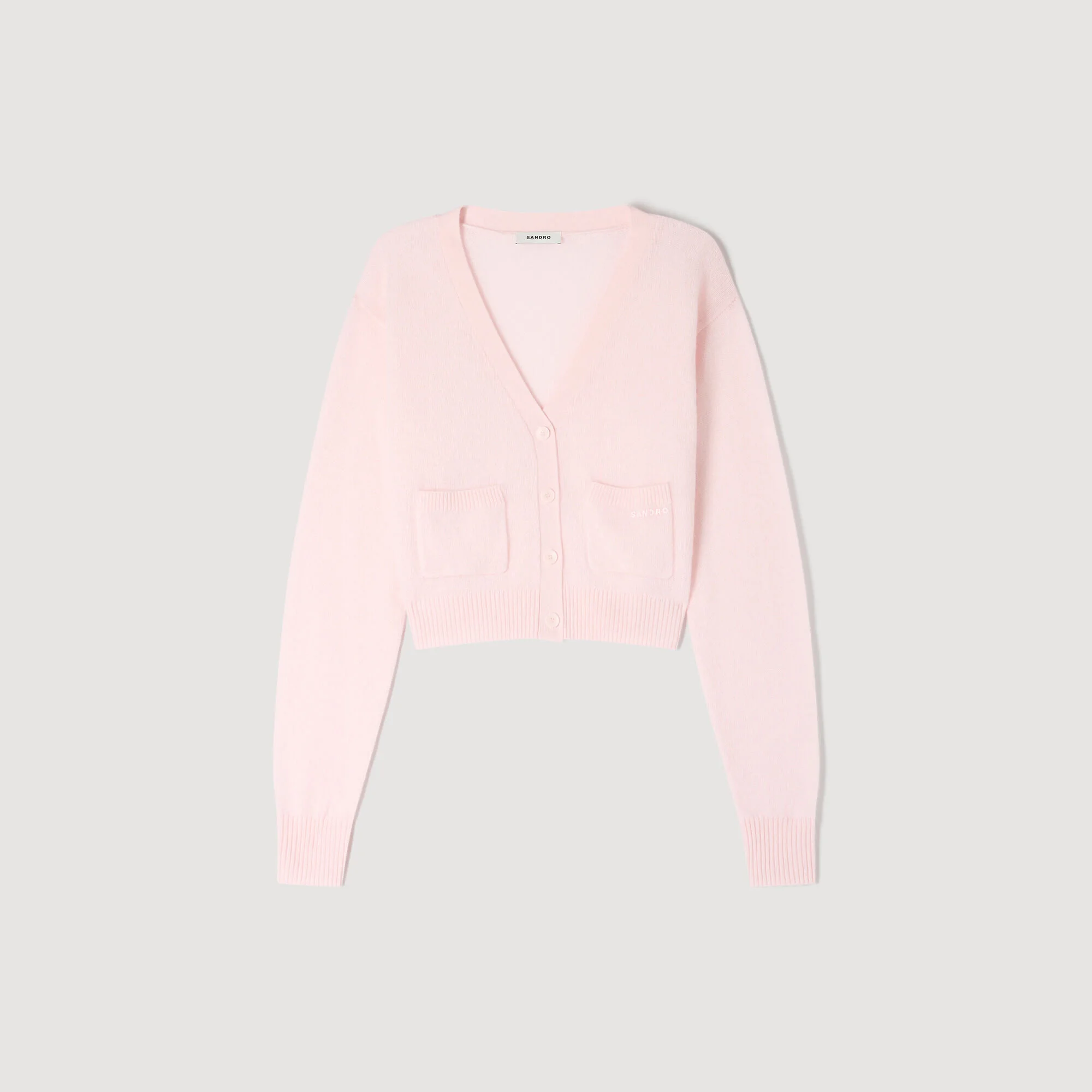 CROPPED CASHMERE WOOL CARDIGAN - 1