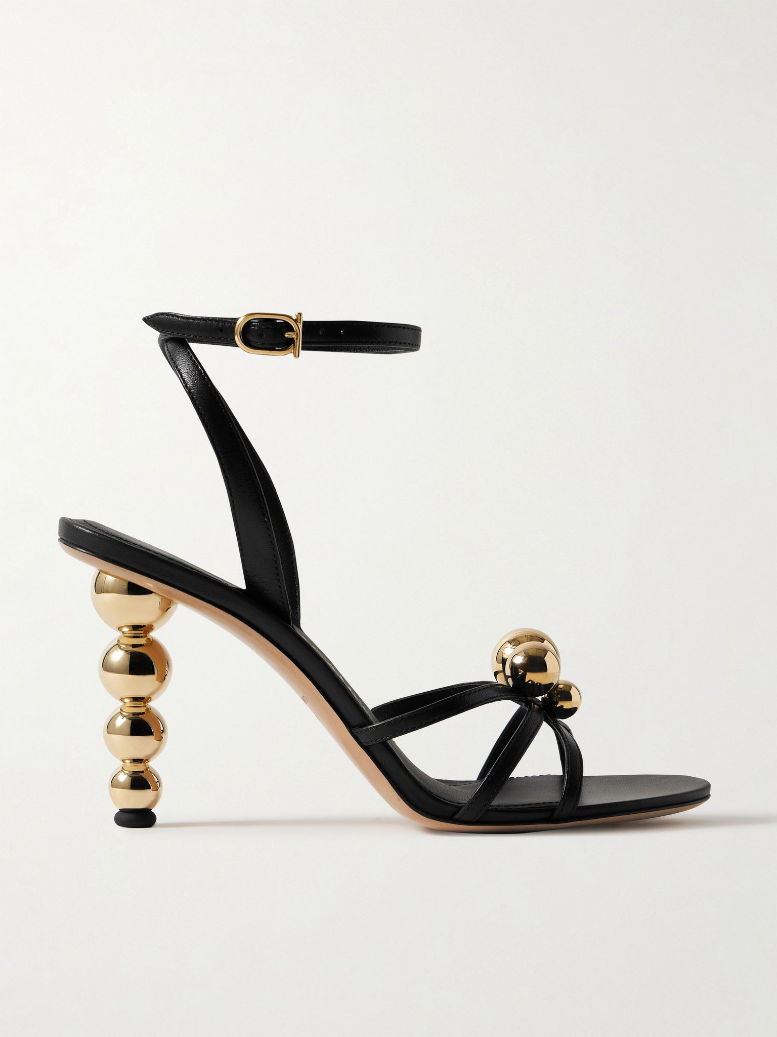 Karina embellished leather sandals Black - 1