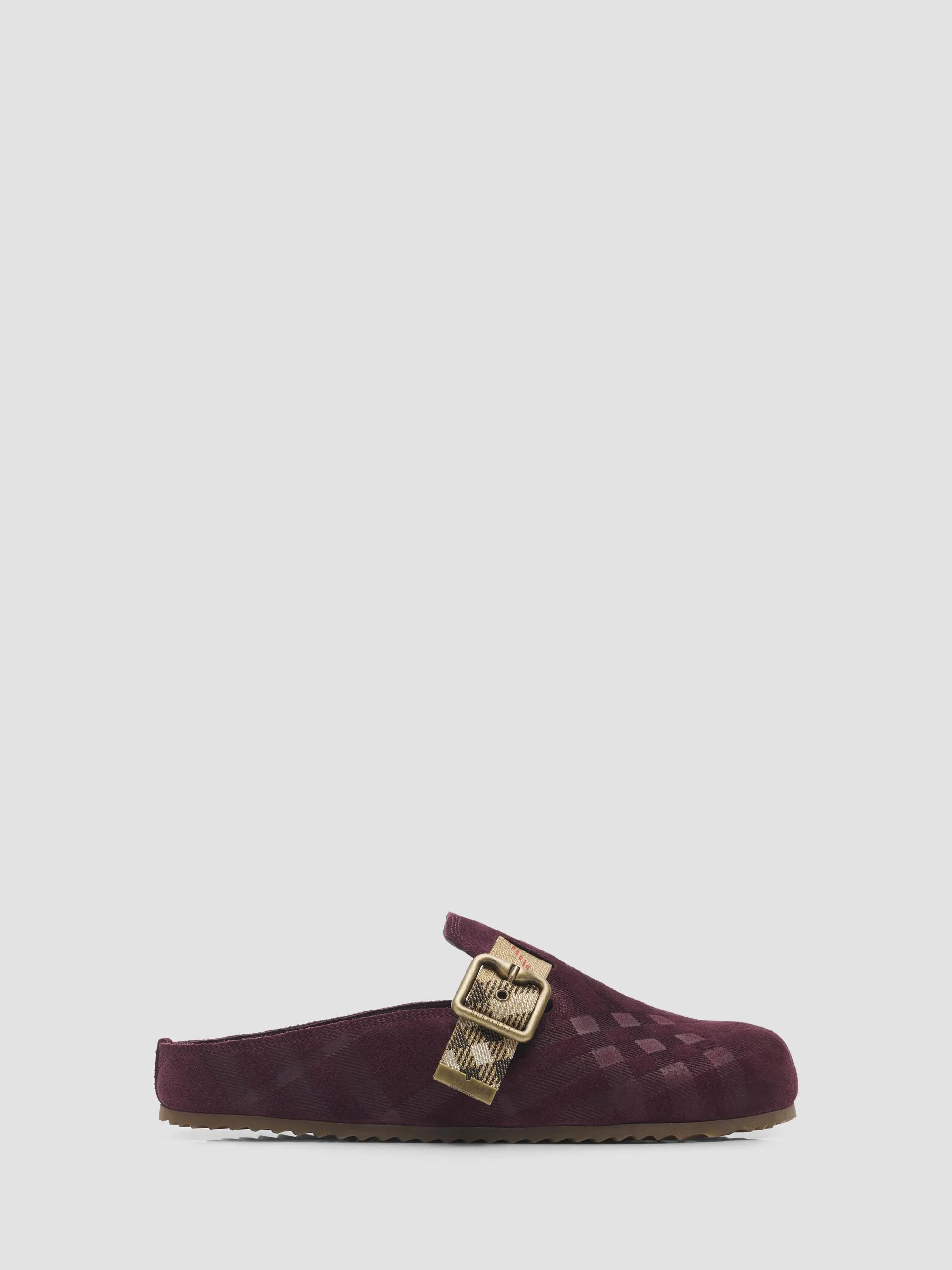 Women's Check Suede Urchin Clogs - Vineyard Red - 1